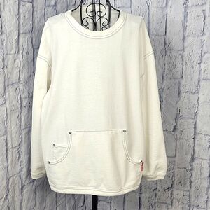 SILVER WEAR White Men's Sweatshirt Large‎